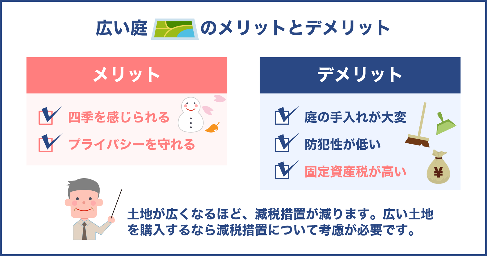 広い庭のメリットとデメリット