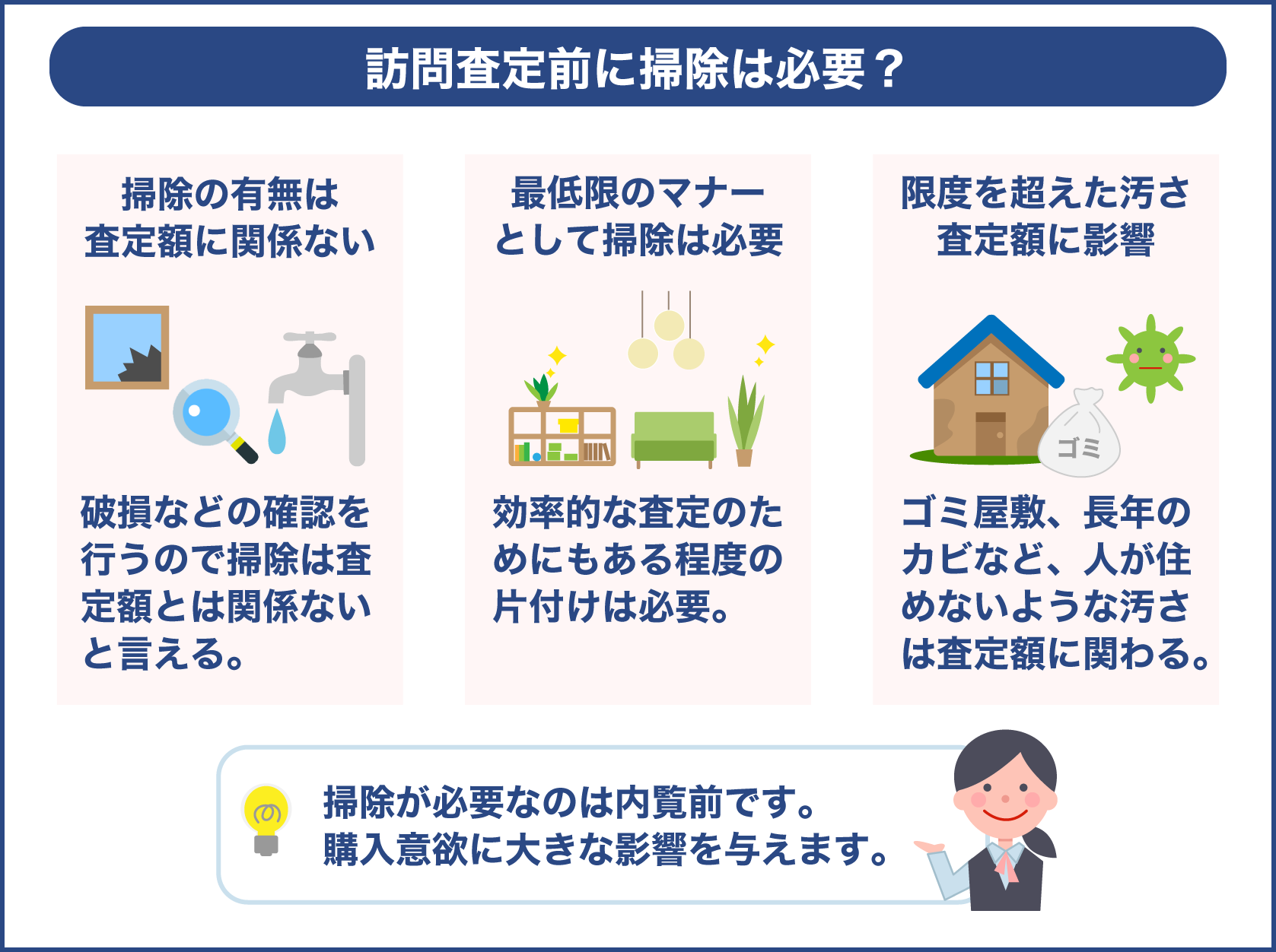 訪問査定前の掃除について