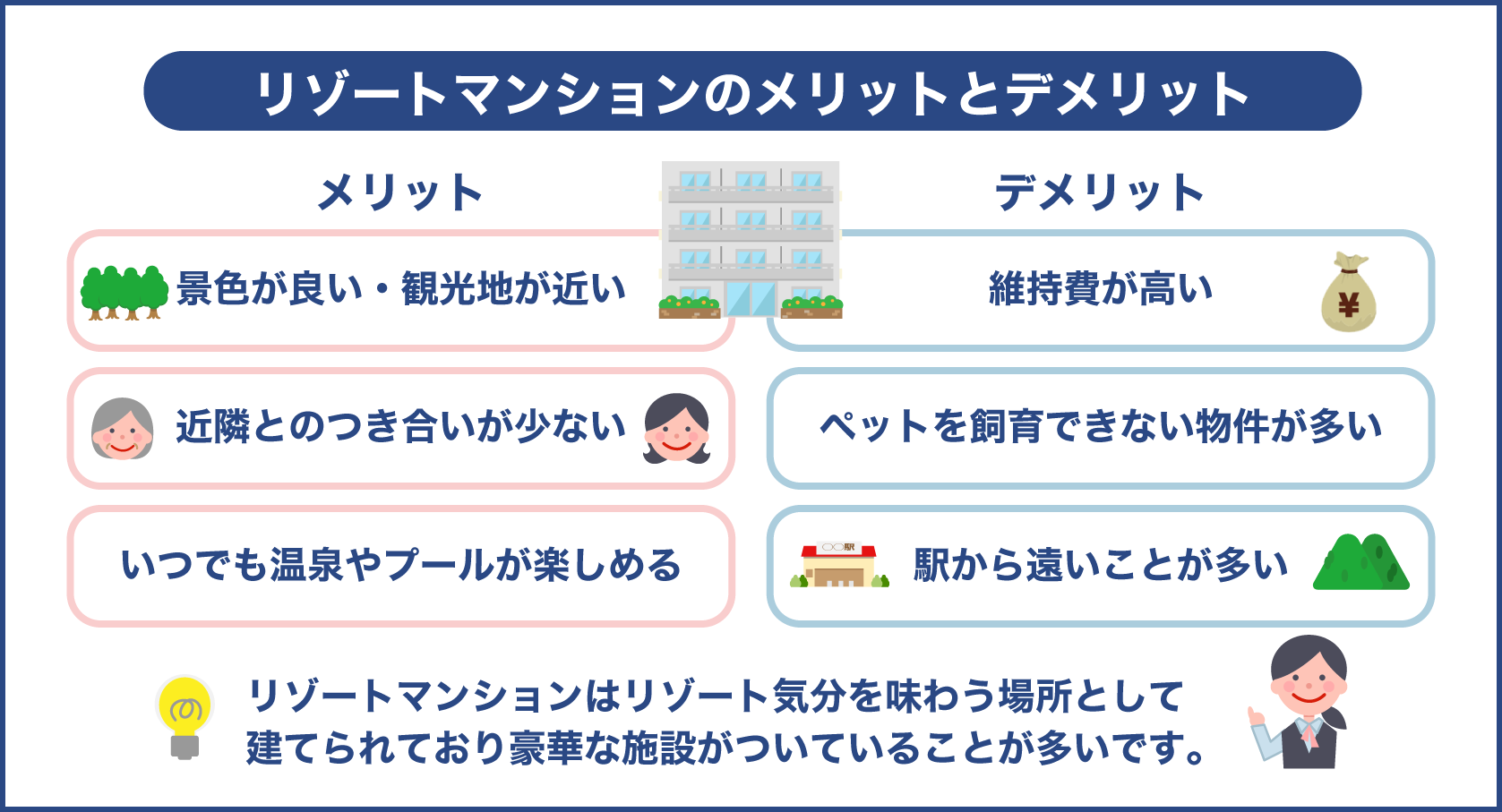 リゾートマンションのメリットとデメリットまとめ