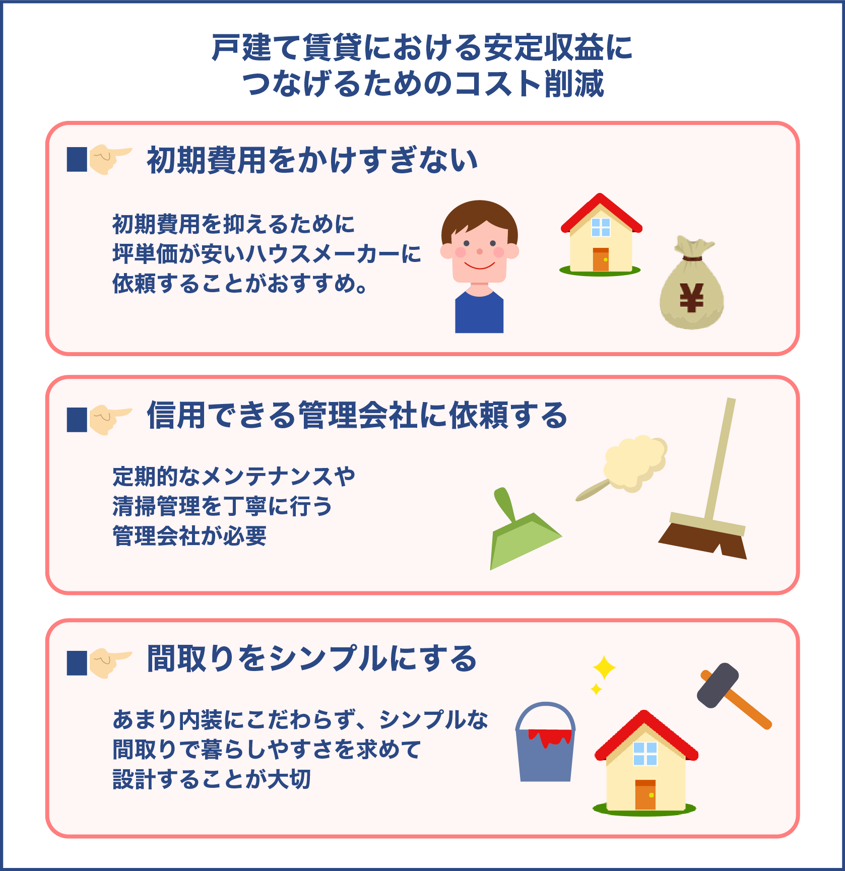 戸建て賃貸における安定収益につなげるためのコスト削減