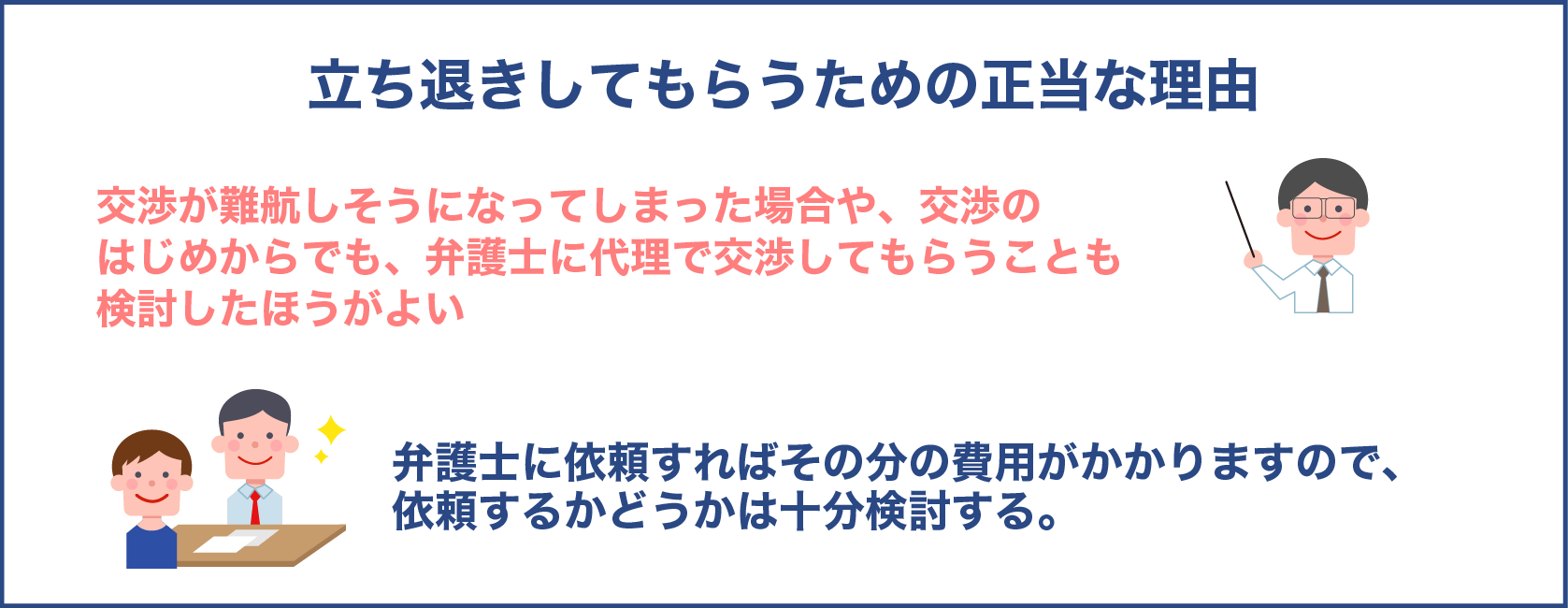 立ち退きしてもらうための正当な理由