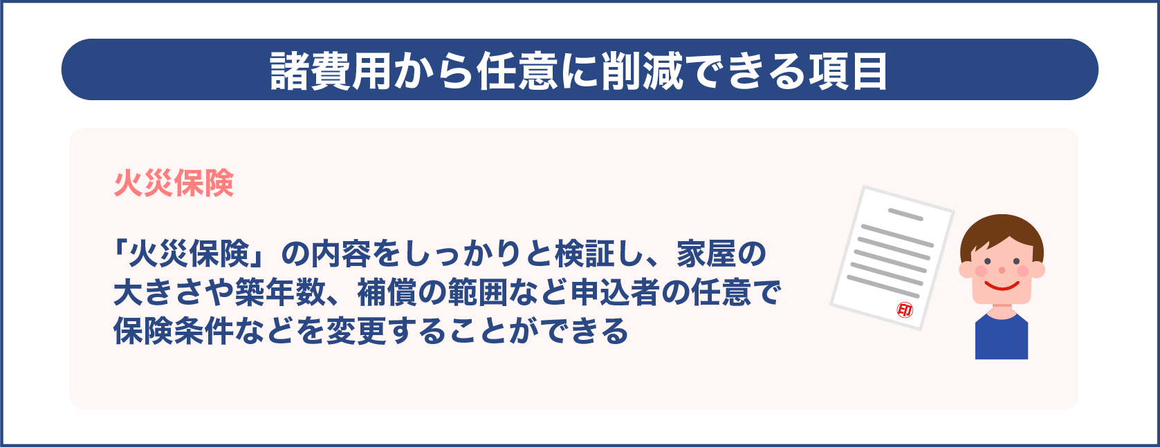 諸費用から任意に削減できる項目