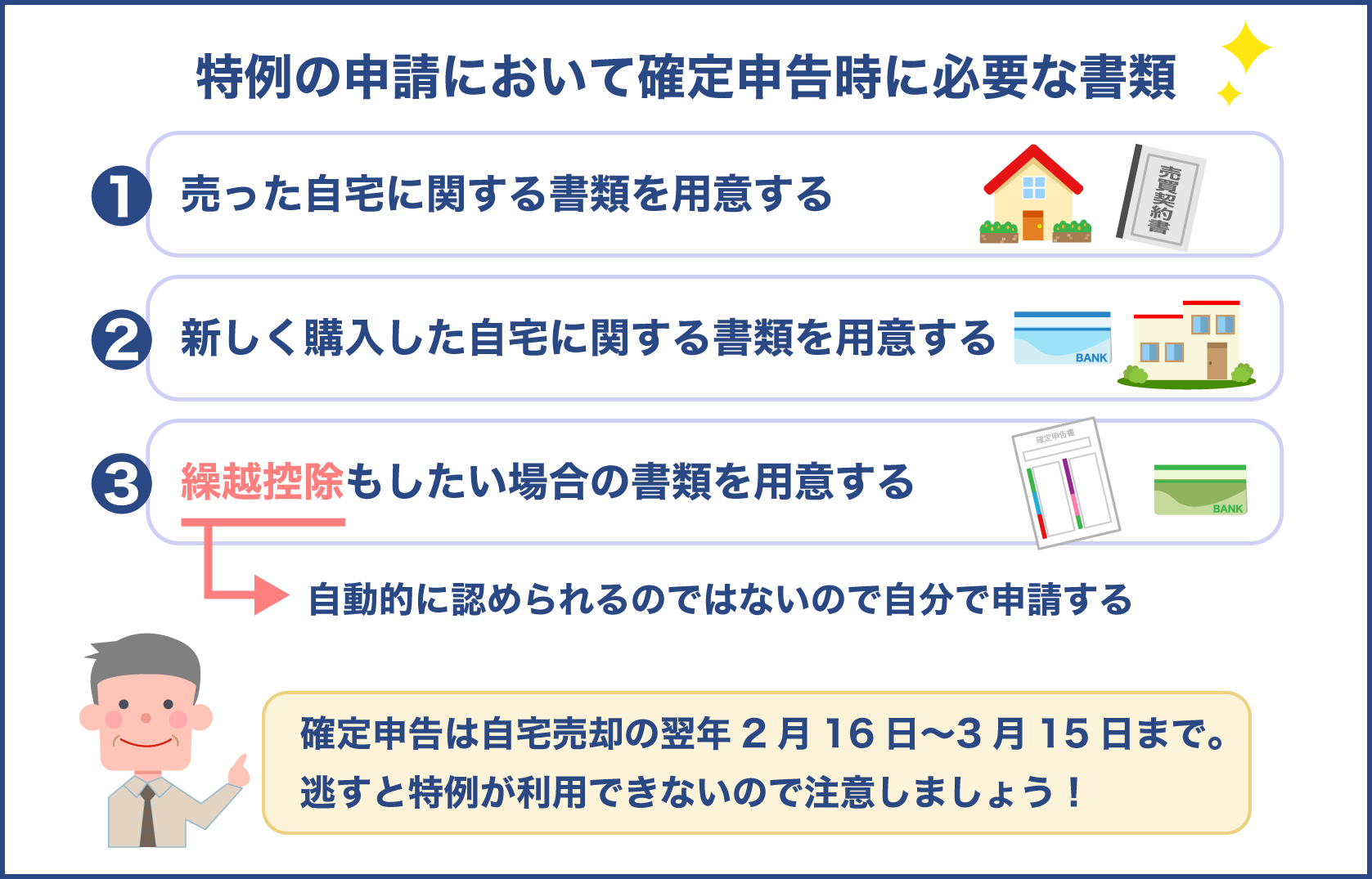 自宅の買換えた時に特例が適用される場合の申請書類