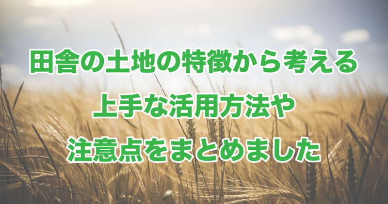 田舎の土地の特徴から考える不動産売買と活用アイデア完全まとめ