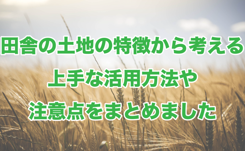 田舎の土地の特徴から考える不動産売買と活用アイデア完全まとめ