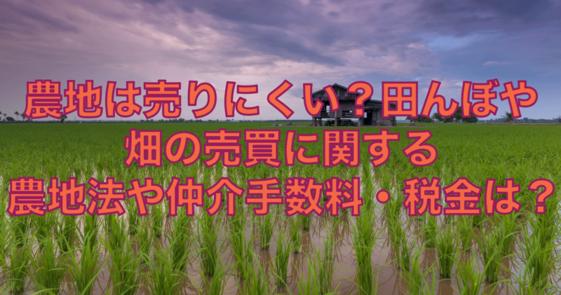 農地は売りにくい？田んぼや畑の売買に関する農地法や仲介手数料・税金は？