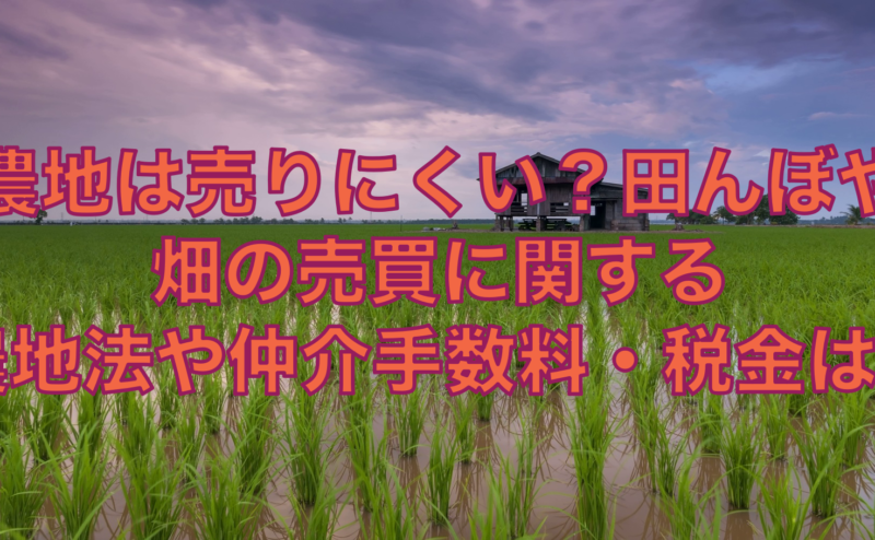 農地は売りにくい？田んぼや畑の売買に関する農地法や仲介手数料・税金は？