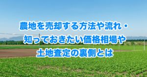 農地を売却する方法や流れ・知っておきたい価格相場や土地査定の裏側とは