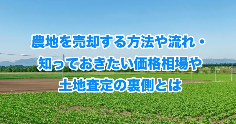 農地を売却する方法や流れ・知っておきたい価格相場や土地査定の裏側とは