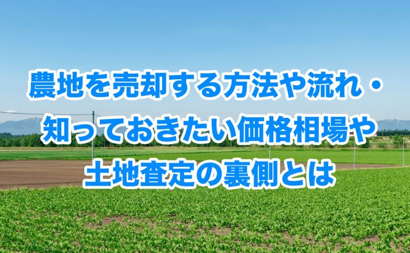 農地を売却する方法や流れ・知っておきたい価格相場や土地査定の裏側とは