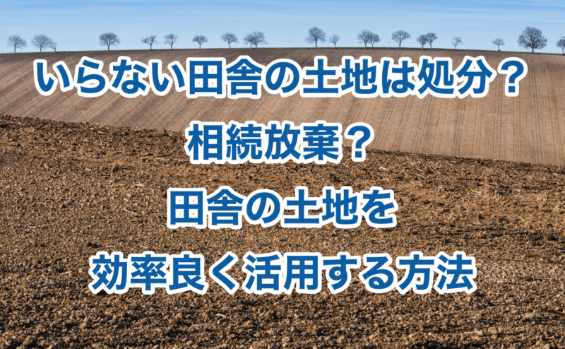 いらない田舎の土地は処分？相続放棄？田舎の土地を効率良く活用する方法